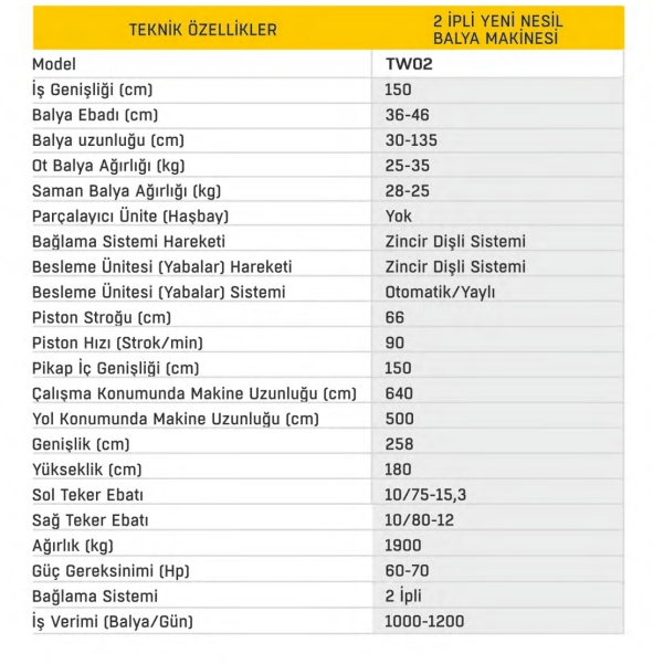 2 İpli Balya Makinesi