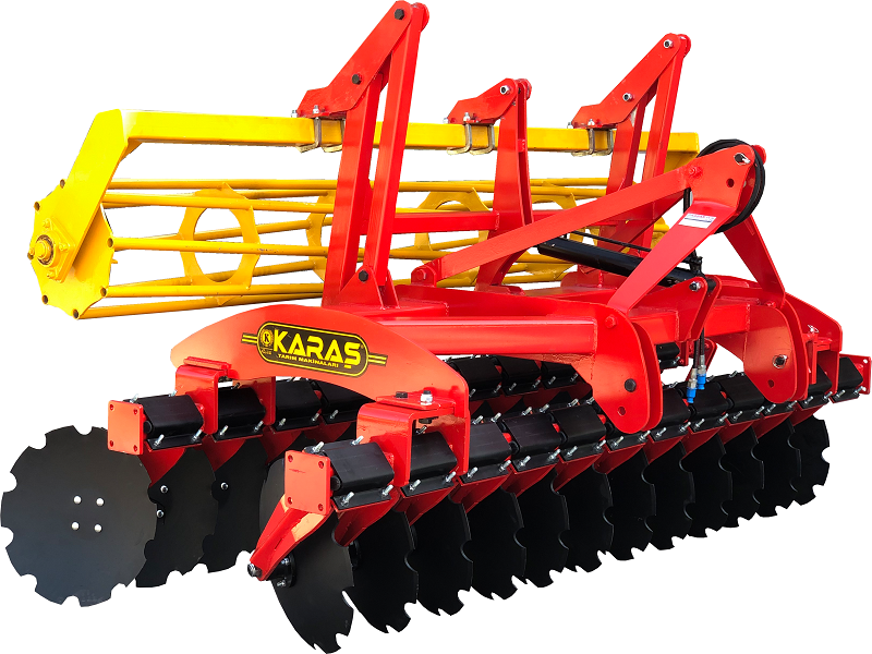 Diskli Tırmık-Diskaro 56 Disk - 28 Sıralı Asılır Tip  Bağımsız Kauçuklu Merdaneli Goble - 350 Cm