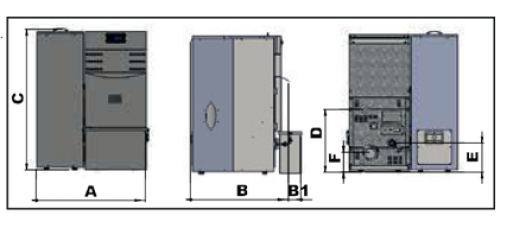 Büyük Yan Hazneli Sulu Sistem Pellet Kazanı Lıdya Compact 15+240LT