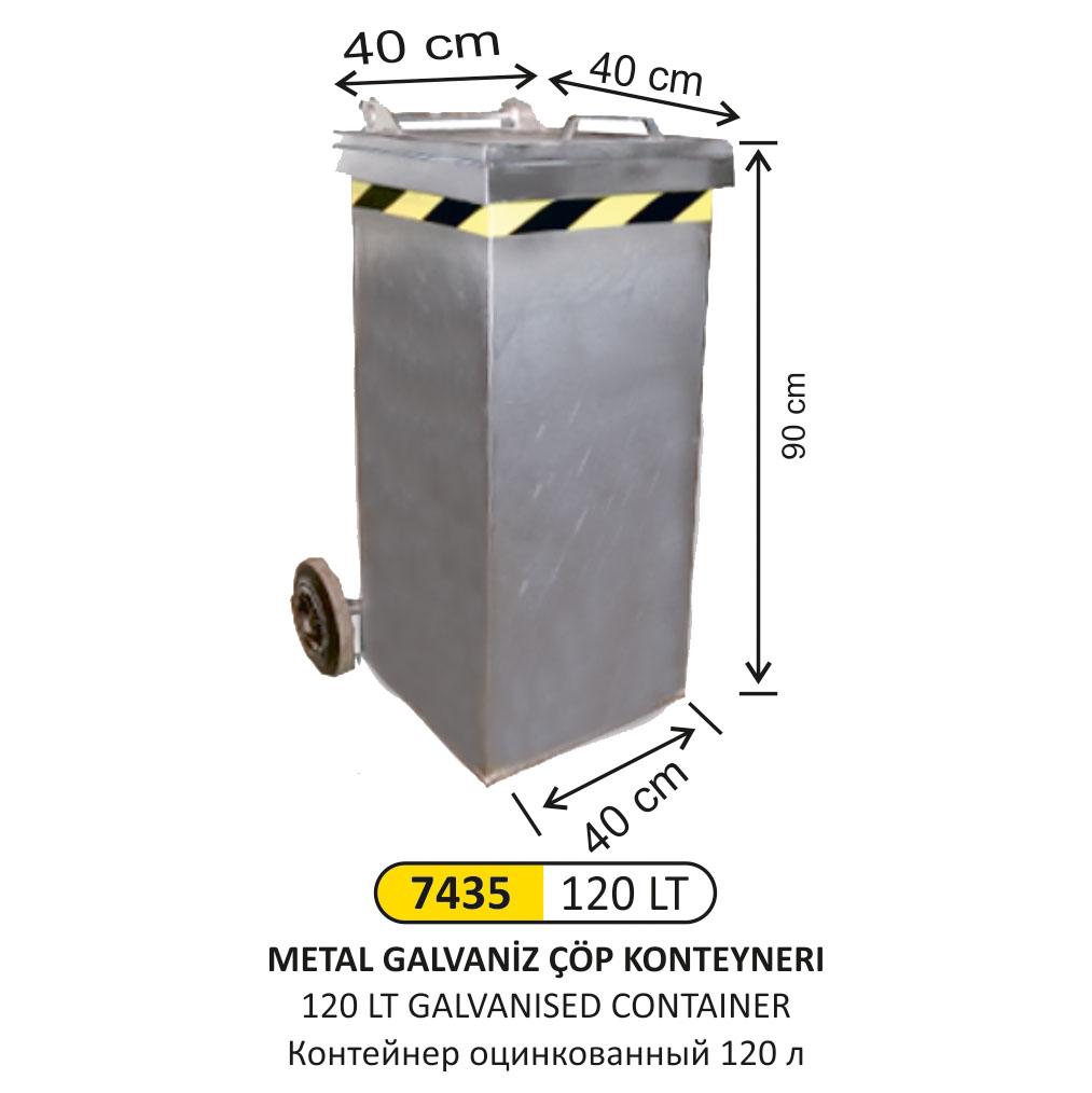 Çöp Konteyneri̇- 120 Lt Galvani̇z