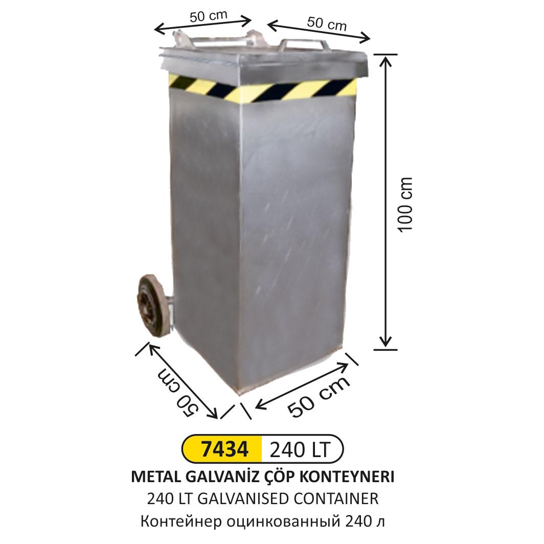 Çöp Konteyneri̇- 240 Lt Galvani̇z