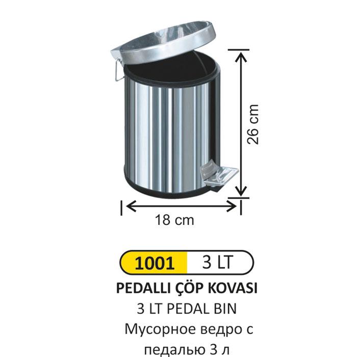 Çöp Kovası- 3 Lt Pedallı