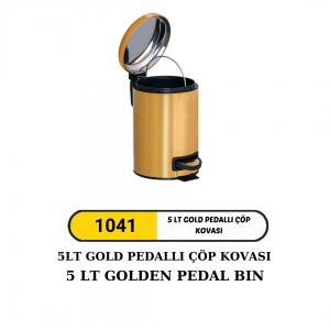 Çöp Kovası- 5 Li̇tre Gold Pedallı  Amorti̇sörlü