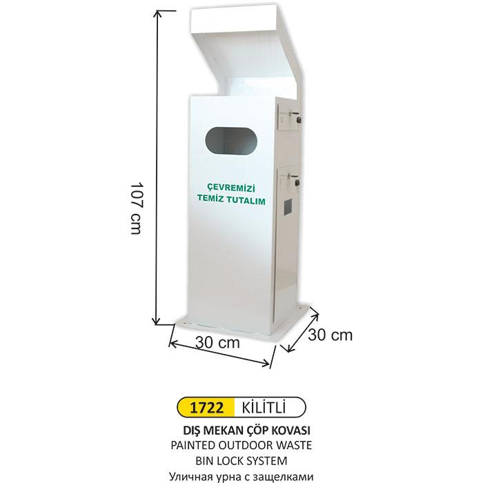 Çöp Kovası- Diş Mekan  Ki̇li̇t Terti̇batlı Boyalı
