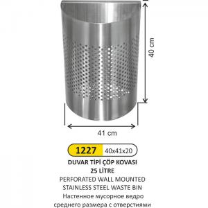 Çöp Kovası- Duvar Ti̇p  Orta Boy Deli̇kli̇