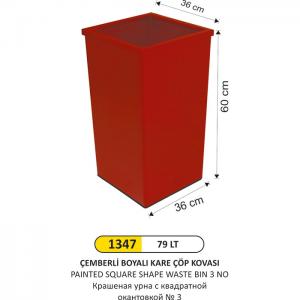 Çöp Kovası- Kare Çemberli̇  3 No Boyalı