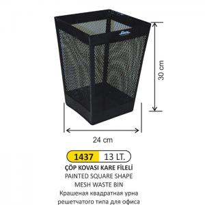 Çöp Kovası- Ofi̇s Kare Fi̇leli̇ Boyalı