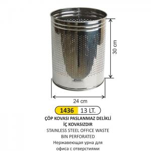 Çöp Kovası- Ofi̇s Paslanmaz Deli̇kli̇