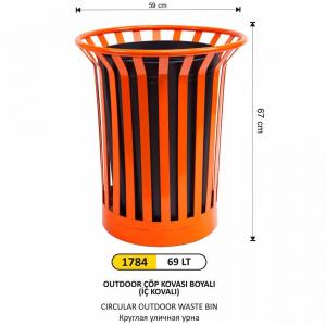 Çöp Kovası- Outdoor  Boyalı İç Kovalı