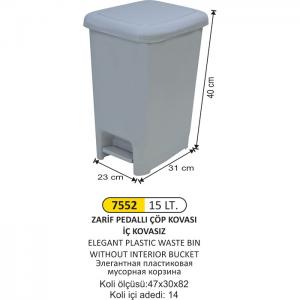 Çöp Kovası- Plasti̇k Pedallı  15 Li̇tre Zari̇f Model