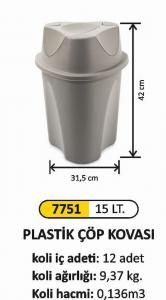 Çöp Kovasi- Plasti̇k  Twi̇st 15 Li̇tre