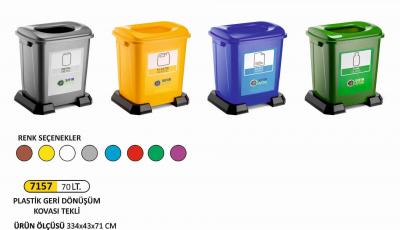 Geri̇ Dönüşüm Kovası-  70 Li̇tre Plasti̇k