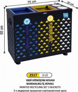 Geri̇ Dönüşüm Kovası-  Boyalı Dekorlu Bardak Atıklı