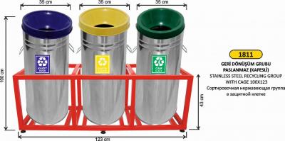 Geri̇ Dönüşüm Kovası- Grubu Pasl.kafesli̇ 100X123 Cm