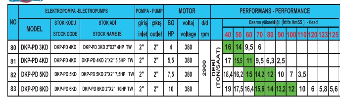 Kademeli Düşey Milli Pik Döküm Gövdeli Trifaze Elektropompa 
