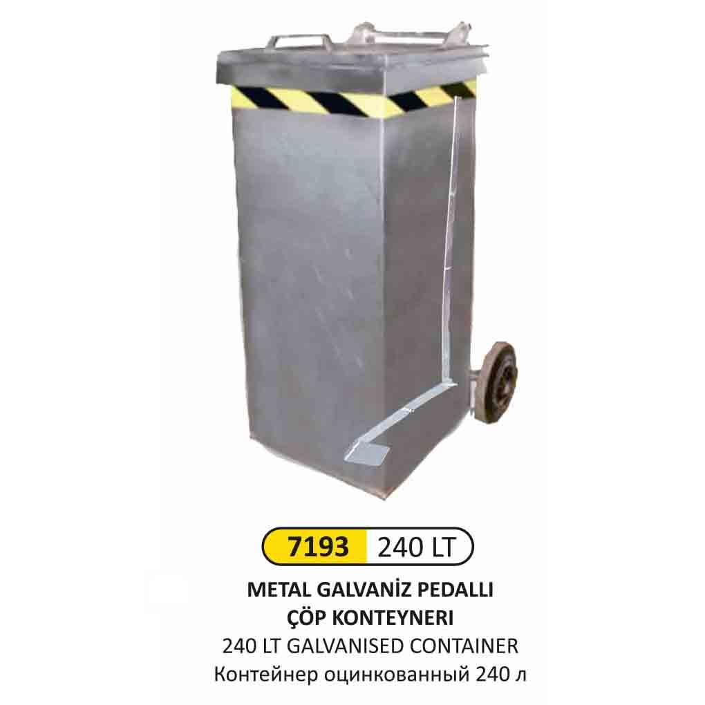 Konteyner- Galvani̇z 240 Li̇tre Pedallı