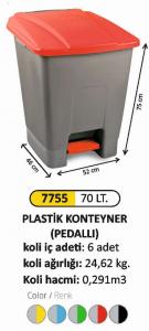 Plasti̇k Çöp Konteyneri̇-   70 Li̇tre Pedalli