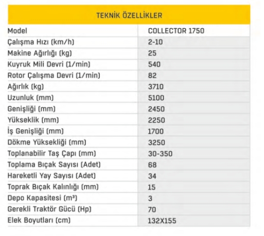 Taş Toplama Makinesi - 4 Ton