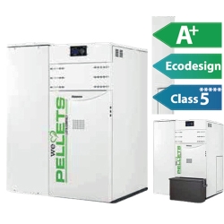 Büyük Yan Hazneli Sulu Sistem Pellet Kazanı Lıdya Compact 25+300LT