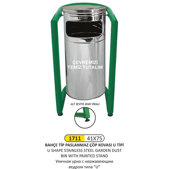 Çöp Kovası- Bahçe  U Ti̇pi̇ Pasl.kovalı