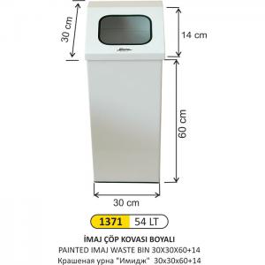 Çöp Kovası- İmaj  Boyalı 30X30X60+14 Cm