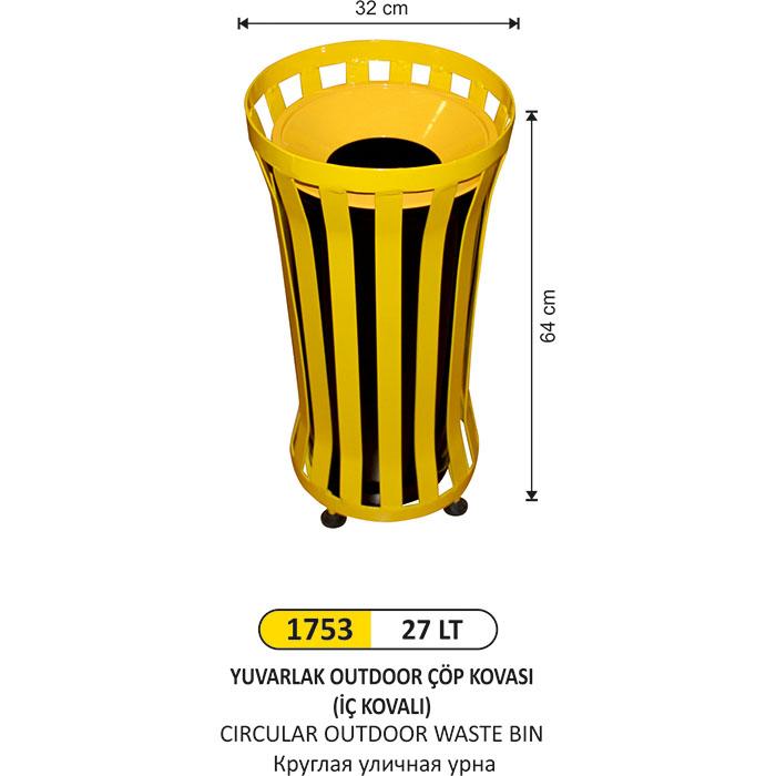 Çöp Kovası- Outdoor  Yuvarlak