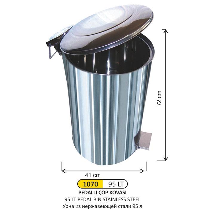 Çöp Kovası- Pedallı  Pasl.95  Lt