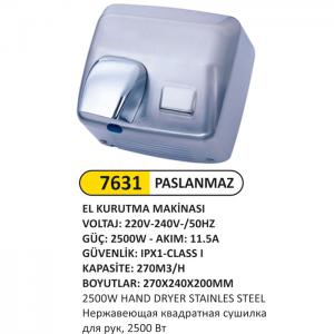 El Kurutma Maki̇nesi̇ Paslanmaz 2500 W Kare