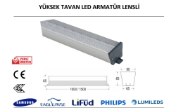 Endüstriyel Yüksek Tavan LED Armatür – Lensli 150 cm Güç 120 W