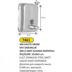 Sıvı Sabunluk-  0,500 Ml Paslanmaz Çeli̇k Mat