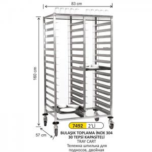 Tepsi̇ Arabası Paslanmaz İki̇li̇